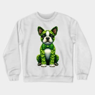 Clover Boston Terrier Dog St Patricks Day Crewneck Sweatshirt